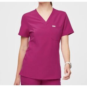 Figs Raspberry Sorbet Catarina Scrub Top